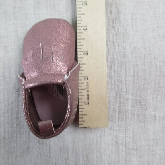Lot of 2 Baby Girl Moccasins Pink Fringe & Tan Bow Soft Sole Crib Shoes Size 0-3 - Picture 10 of 11
